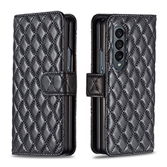 Handytasche Stand Schutzhülle Flip Leder Hülle B10F für Samsung Galaxy Z Fold4 5G Schwarz