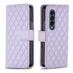 Handytasche Stand Schutzhülle Flip Leder Hülle B10F für Samsung Galaxy Z Fold4 5G Violett