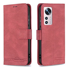 Handytasche Stand Schutzhülle Flip Leder Hülle B10F für Xiaomi Mi 12 5G Rot