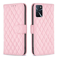 Handytasche Stand Schutzhülle Flip Leder Hülle B11F für Oppo A16 Rosegold