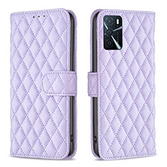 Handytasche Stand Schutzhülle Flip Leder Hülle B11F für Oppo A54s Violett