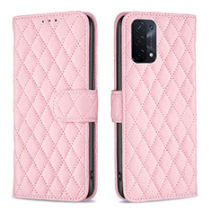 Handytasche Stand Schutzhülle Flip Leder Hülle B11F für Oppo A93 5G Rosegold