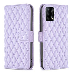 Handytasche Stand Schutzhülle Flip Leder Hülle B11F für Oppo F19 Violett