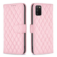 Handytasche Stand Schutzhülle Flip Leder Hülle B11F für Samsung Galaxy A02s Rosegold