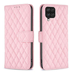 Handytasche Stand Schutzhülle Flip Leder Hülle B11F für Samsung Galaxy A12 5G Rosegold