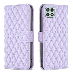 Handytasche Stand Schutzhülle Flip Leder Hülle B11F für Samsung Galaxy A22 5G Violett