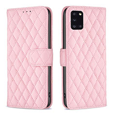 Handytasche Stand Schutzhülle Flip Leder Hülle B11F für Samsung Galaxy A31 Rosegold