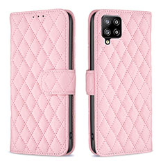 Handytasche Stand Schutzhülle Flip Leder Hülle B11F für Samsung Galaxy A42 5G Rosegold