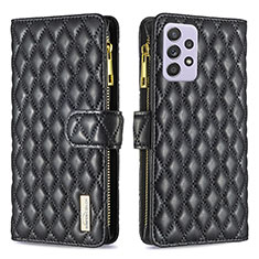 Handytasche Stand Schutzhülle Flip Leder Hülle B11F für Samsung Galaxy A52 4G Schwarz