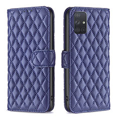 Handytasche Stand Schutzhülle Flip Leder Hülle B11F für Samsung Galaxy A71 4G A715 Blau