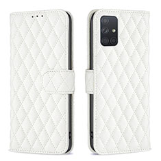 Handytasche Stand Schutzhülle Flip Leder Hülle B11F für Samsung Galaxy A71 4G A715 Weiß