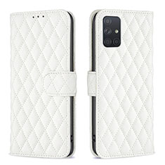 Handytasche Stand Schutzhülle Flip Leder Hülle B11F für Samsung Galaxy A71 5G Weiß