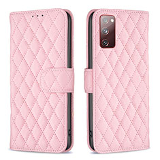 Handytasche Stand Schutzhülle Flip Leder Hülle B11F für Samsung Galaxy S20 FE (2022) 5G Rosegold