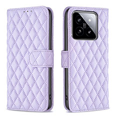 Handytasche Stand Schutzhülle Flip Leder Hülle B11F für Xiaomi Mi 14 5G Violett