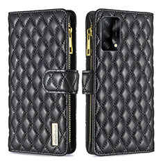 Handytasche Stand Schutzhülle Flip Leder Hülle B12F für Oppo A74 4G Schwarz