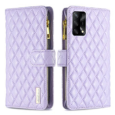 Handytasche Stand Schutzhülle Flip Leder Hülle B12F für Oppo F19 Violett