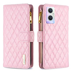 Handytasche Stand Schutzhülle Flip Leder Hülle B12F für Oppo F21 Pro 5G Rosegold