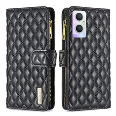 Handytasche Stand Schutzhülle Flip Leder Hülle B12F für Oppo F21 Pro 5G Schwarz