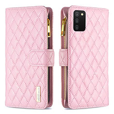 Handytasche Stand Schutzhülle Flip Leder Hülle B12F für Samsung Galaxy A02s Rosegold