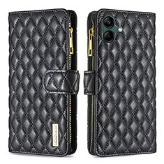 Handytasche Stand Schutzhülle Flip Leder Hülle B12F für Samsung Galaxy A04 4G Schwarz