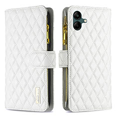 Handytasche Stand Schutzhülle Flip Leder Hülle B12F für Samsung Galaxy A04 4G Weiß