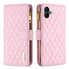 Handytasche Stand Schutzhülle Flip Leder Hülle B12F für Samsung Galaxy A04E Rosegold