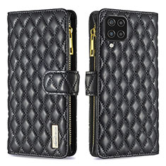 Handytasche Stand Schutzhülle Flip Leder Hülle B12F für Samsung Galaxy A12 Nacho Schwarz