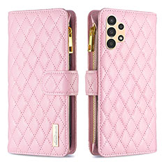 Handytasche Stand Schutzhülle Flip Leder Hülle B12F für Samsung Galaxy A13 4G Rosegold