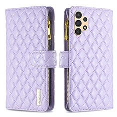 Handytasche Stand Schutzhülle Flip Leder Hülle B12F für Samsung Galaxy A13 4G Violett