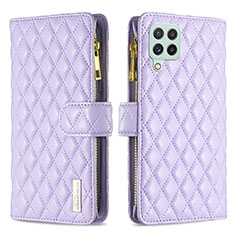 Handytasche Stand Schutzhülle Flip Leder Hülle B12F für Samsung Galaxy A22 4G Violett