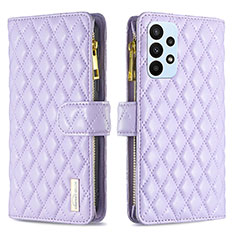 Handytasche Stand Schutzhülle Flip Leder Hülle B12F für Samsung Galaxy A23 4G Violett