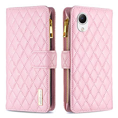 Handytasche Stand Schutzhülle Flip Leder Hülle B12F für Samsung Galaxy A23 5G SC-56C Rosegold