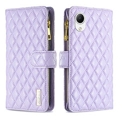 Handytasche Stand Schutzhülle Flip Leder Hülle B12F für Samsung Galaxy A23 5G SC-56C Violett