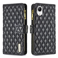 Handytasche Stand Schutzhülle Flip Leder Hülle B12F für Samsung Galaxy A23s Schwarz