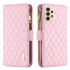 Handytasche Stand Schutzhülle Flip Leder Hülle B12F für Samsung Galaxy A33 5G Rosegold