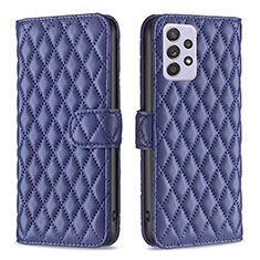 Handytasche Stand Schutzhülle Flip Leder Hülle B12F für Samsung Galaxy A52 4G Blau