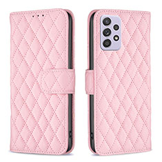 Handytasche Stand Schutzhülle Flip Leder Hülle B12F für Samsung Galaxy A52s 5G Rosegold