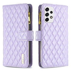 Handytasche Stand Schutzhülle Flip Leder Hülle B12F für Samsung Galaxy A53 5G Violett