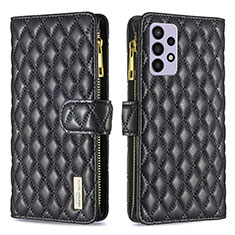 Handytasche Stand Schutzhülle Flip Leder Hülle B12F für Samsung Galaxy A72 4G Schwarz