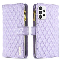 Handytasche Stand Schutzhülle Flip Leder Hülle B12F für Samsung Galaxy A73 5G Violett