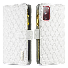 Handytasche Stand Schutzhülle Flip Leder Hülle B12F für Samsung Galaxy S20 Lite 5G Weiß