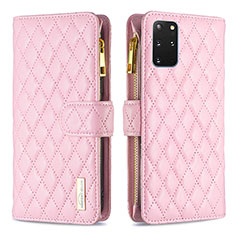 Handytasche Stand Schutzhülle Flip Leder Hülle B12F für Samsung Galaxy S20 Plus Rosegold