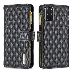 Handytasche Stand Schutzhülle Flip Leder Hülle B12F für Samsung Galaxy S20 Plus Schwarz