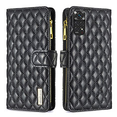 Handytasche Stand Schutzhülle Flip Leder Hülle B12F für Xiaomi Redmi Note 11 4G (2022) Schwarz