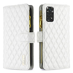 Handytasche Stand Schutzhülle Flip Leder Hülle B12F für Xiaomi Redmi Note 11 4G (2022) Weiß