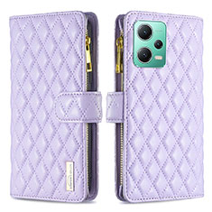 Handytasche Stand Schutzhülle Flip Leder Hülle B12F für Xiaomi Redmi Note 12 5G Violett