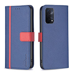 Handytasche Stand Schutzhülle Flip Leder Hülle B13F für Oppo A54 5G Blau