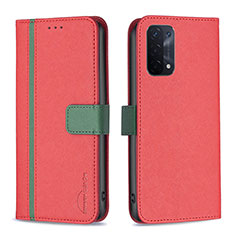 Handytasche Stand Schutzhülle Flip Leder Hülle B13F für Oppo A54 5G Rot