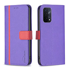 Handytasche Stand Schutzhülle Flip Leder Hülle B13F für Oppo A74 5G Violett