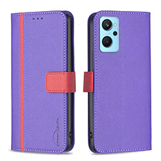 Handytasche Stand Schutzhülle Flip Leder Hülle B13F für Oppo A96 4G Violett